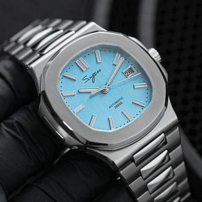 Reloj de hombre Sugess automático mecánico, movimiento Miyota 9015, esfera MOP, luminoso, resistente al agua 5bar, brazalete de lujo S466
