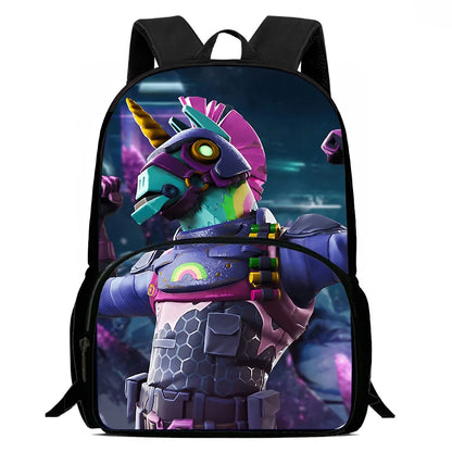 Klassisches FortniteS-Schulrucksack-Set für Kinder mit Lunchtasche und Federmäppchen, große Kapazität, für Jungen und Mädchen, ideales Geschenk