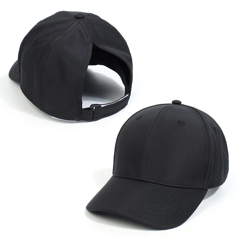 Fashion High Ponytail Kids Boy Hat Sun Hats Baseball Caps Solid Color Travel Caps Sun-proof Wide Brimmed Peaked Caps Hat