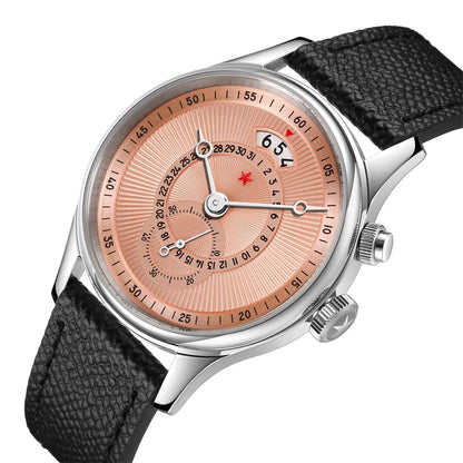 Red Star 40mm Premium Men's Watch with Seagull ST1716 Movement 3ATM Waterproof Calendar Automatic Mechanical Watch for Men