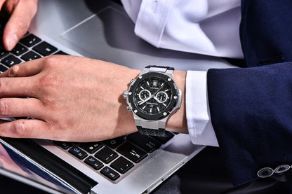 Montres à quartz pour hommes PAGANI DESIGN– Chronographe sportif de luxe, étanche, doté d'aiguilles luminescentes et d'un verre saphir avec traitement antireflet