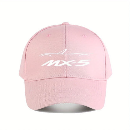 MX5 NA Baseball Cap for Men & Women - Stylish Black Polyester Hat with White Logo, Durable Outdoor Fishing & Casual Wear Cap