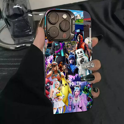 1pc Game F-fornite Phone Case Phone Case IMD Color Silver Shell For IPhone 16 15 14 13 12 11 Pro Max Plus