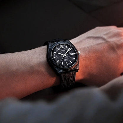 Reloj automático luminoso de fibra de carbono de 40mm, lujo, 100m, impermeable, reloj de buceo automático para hombre con movimiento Japan Miyota 8215