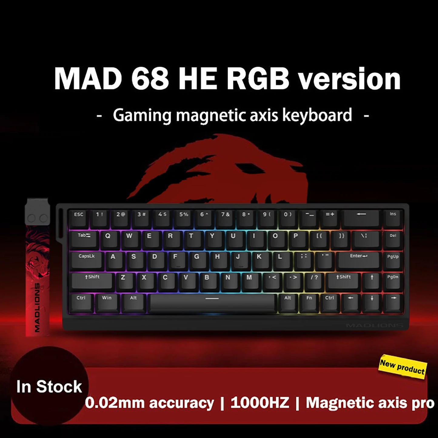 Madlions MAD 60/68 PRO Magnetic Switch Gaming Keyboard E-sport Custom Mechanical Aluminum Keyboard Ergonomics Accessories