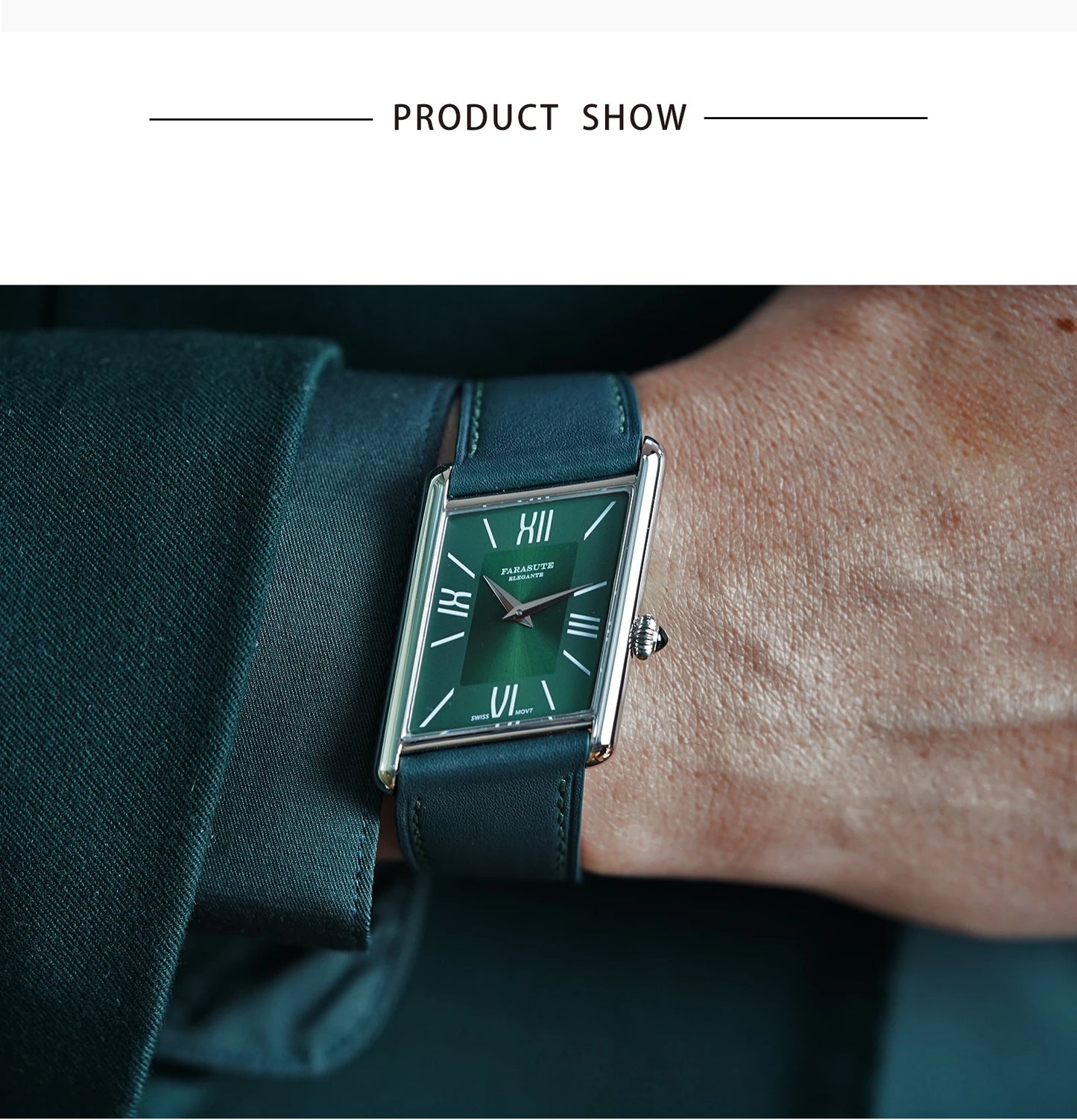 FARASUTE Luxury Square Sports Men's Watch Swiss Movement Waterproof Sapphire Glass Stainless Steel Quartz Wristwatch Male Reloj