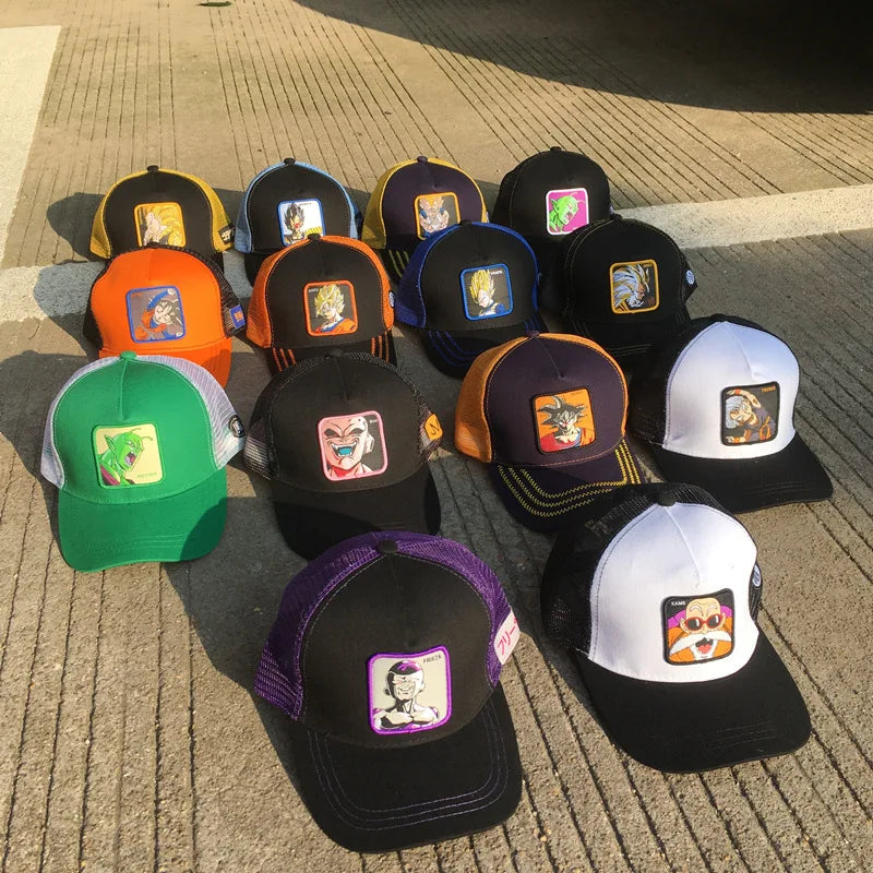 New Dragon Ball DRAGONBALL Mesh Cap Cartoon Mesh Cap Men And Women Baseball Cap Fashion Patch Trucker Cap