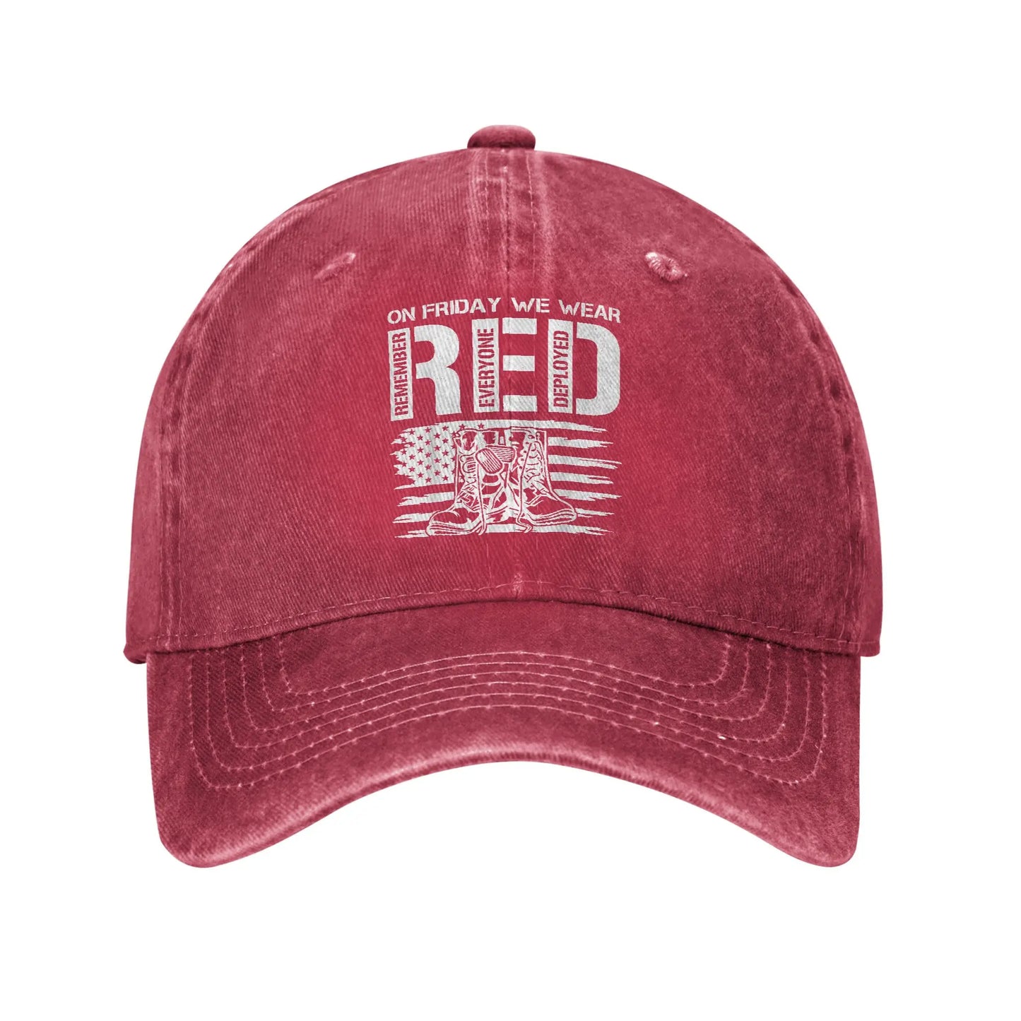 On Friday We Wear Red Friday Military Support Troops US Flag Casual Baseball Cap Summer  Trucker Hat Sunscreen  Gym Hip Hop Hats