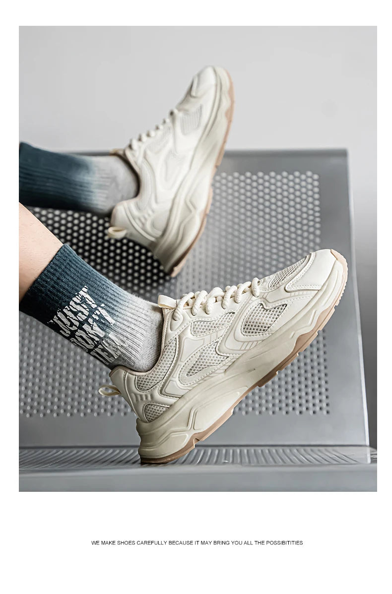 Ténis casuais de corrida para homem, primavera/verão, sola macia, antiderrapantes, respiráveis, para corrida ao ar livre, sapatos desportivos Joker para jovens