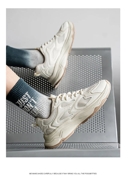 Ténis casuais de corrida para homem, primavera/verão, sola macia, antiderrapantes, respiráveis, para corrida ao ar livre, sapatos desportivos Joker para jovens