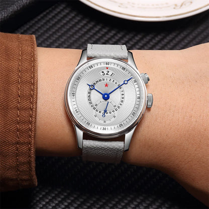 Red Star 40mm Premium Men's Watch with Seagull ST1716 Movement 3ATM Waterproof Calendar Automatic Mechanical Watch for Men