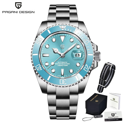 PAGANI DESIGN Men's Automatic Mechanical Watch PD1661 8215 Dive Stainless Steel Waterproof Clock Sapphire Reloj Hombre