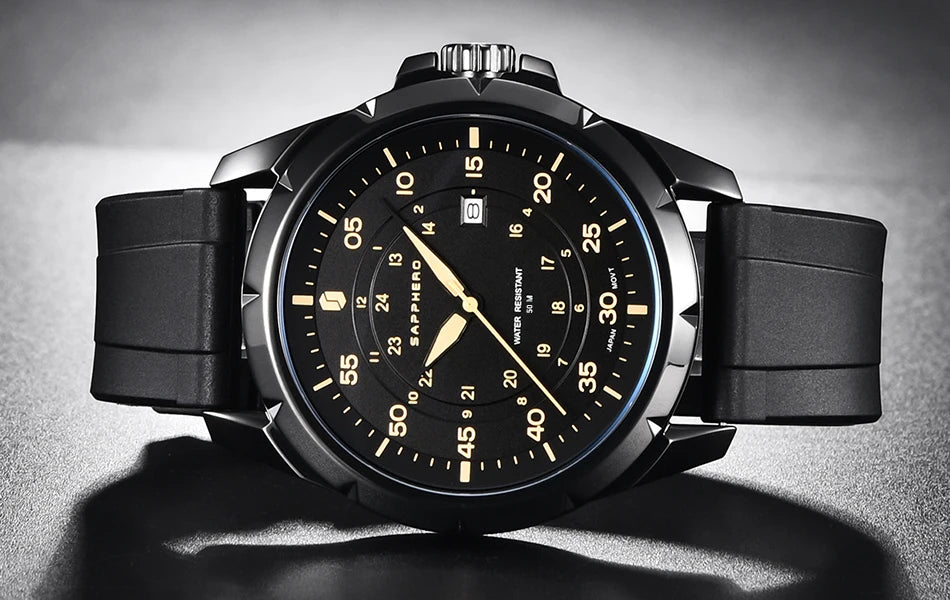 SAPPHERO herenhorloge – Luxe quartzhorloge, waterdicht tot 50 m, voorzien van een geïmporteerd uurwerk en een roestvrijstalen kast – Een ideaal cadeau-idee voor mannen.