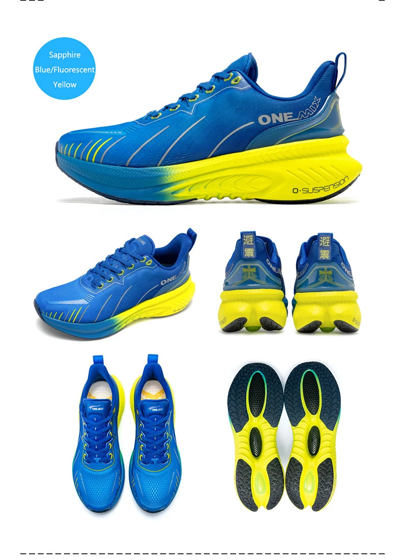 ONEMIX Nouvelles chaussures de course à amorti pour hommes, adaptées aux coureurs intensifs, à lacets, sportives, pour femmes, antidérapantes, d'extérieur, athlétiques, baskets pour hommes