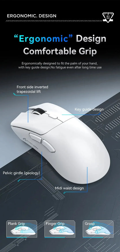 Attack Shark R1 Wireless Mouse for Gaming 1000 Hz PAW3311 Sensor,Rechargeable,Bluetooth Tri-mode,Ergonomic