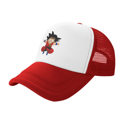 Adult Kid Goku Japanese Anime Trucker Cap Mesh Baseball Caps Dragon Ball Dad Hat Trucker Worker Cap Breathable Dad Hat Washable
