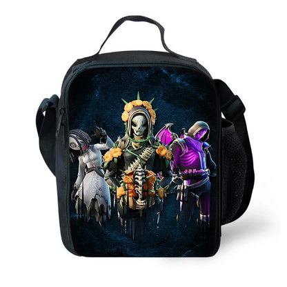 Klassisches FortniteS-Schulrucksack-Set für Kinder mit Lunchtasche und Federmäppchen, große Kapazität, für Jungen und Mädchen, ideales Geschenk