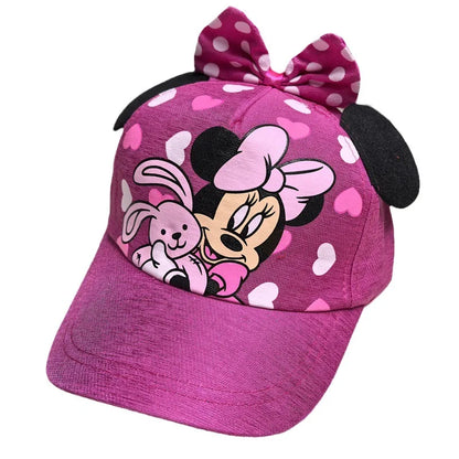 Disney Minnie Mickey Anime Peripheral Cotton Polyester Baseball Cap Figure Cartoon Peaked Cap Dress Up Kid's Birthday Gifts