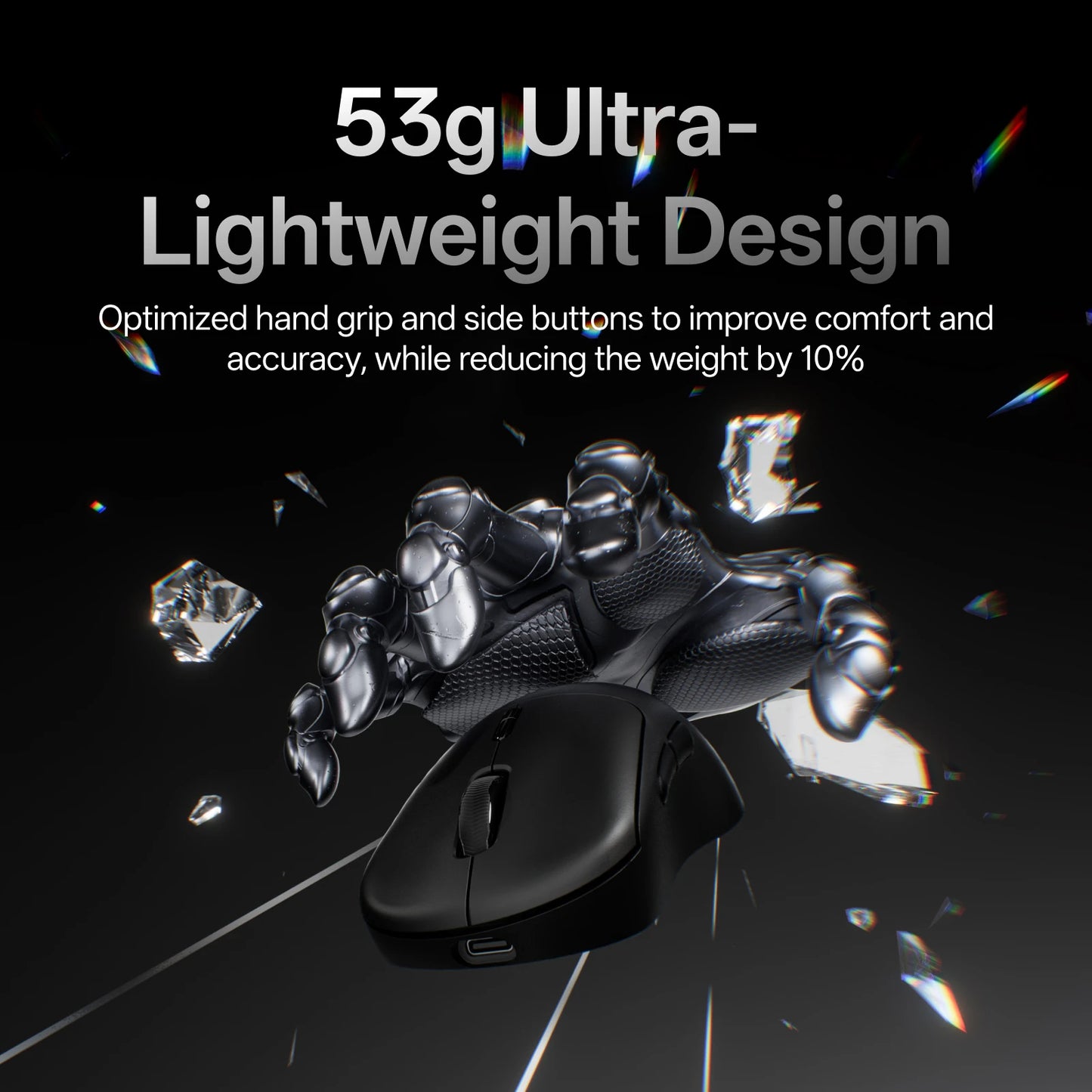 Rapoo VT3Pro GEN-1 Wireless Gaming Mouse 59g Lightweight 8KHz Polling Rate 26000DPI 9 Programmable Buttons Optical Sensor