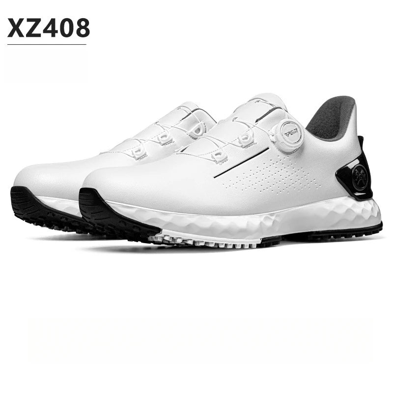 PGM Men's Golf Shoes, Comfortable Cushioned Sneakers with Knobs, Lace-Up, Waterproof and Anti-Slip, Height Increase XZ408