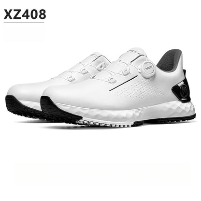 PGM Men's Golf Shoes, Comfortable Cushioned Sneakers with Knobs, Lace-Up, Waterproof and Anti-Slip, Height Increase XZ408