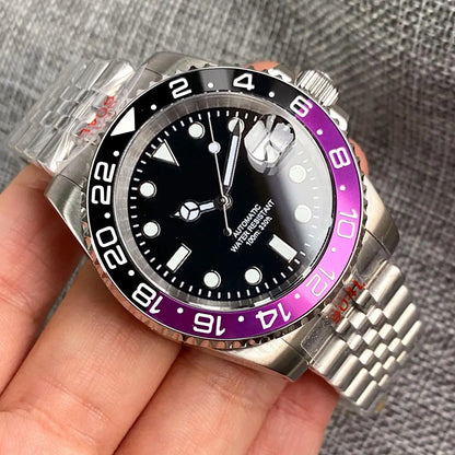 Reloj automático para hombre Miyota8215 resistente al agua 200m, reloj de buceo 40mm, movimiento mecánico, luminoso, correa Jubilee y hebilla Glide Lock