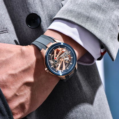 PAGANI DESIGN herreur – Luksuriøst mekanisk ur med automatisk optræk, af typen »skelet« (med synligt urværk), udstyret med en tourbillon, safirglas med antirefleksbehandling, vandtæt og selvlysende.