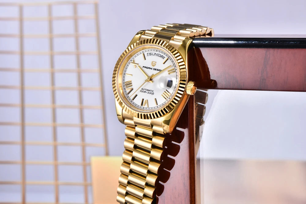 2026 New PAGANI DESIGN Enamel Dial DD36 Luxury Silver Gold Automatic Watch For Men AR Sapphire Crystal Mechanical Wristwatch Men