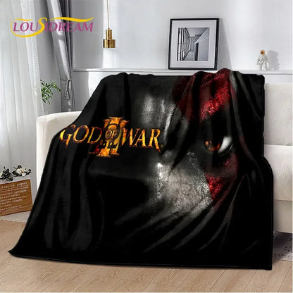 God of War Game Gamers Kratos Soft Plush Blanket,Flannel Blanket Throw Blanket for Living Room Bedroom Bed Sofa Picnic Cover Kid