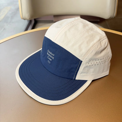 5-panels löparkeps för män och kvinnor, lätt, snabbtorkande nylonkeps för utomhussport, andningsbar, baseballkeps med platt skärm