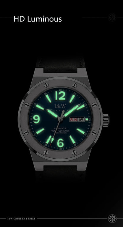 IW New Fashion Date Men Watch MIYOTA Automatic Movement Luminous Top Brand Luxury Sports Mechanical Watch Relogio Masculino