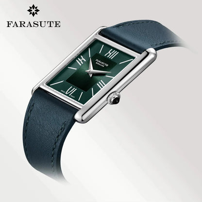 FARASUTE Luxury Square Sports Men's Watch Swiss Movement Waterproof Sapphire Glass Stainless Steel Quartz Wristwatch Male Reloj