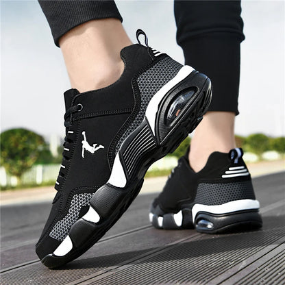 Chaussures de sport pour hommes, confortables, en cuir, pour le sport de plein air, nouvelles chaussures de tennis, classiques, noires, décontractées, légères, pour la marche