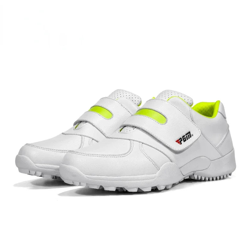 PGM Scarpe da golf per bambini e bambine, scarpe da ginnastica antiscivolo in pelle per l'outdoor, scarpe sportive per bambini XZ054
