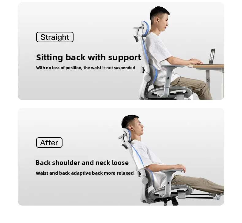Ergonomic Office Chair Recliner Computer Chair with Adjustable Height, Swivel Gaming Chair, Lumbar Support, Comfortable E-Sports Chair