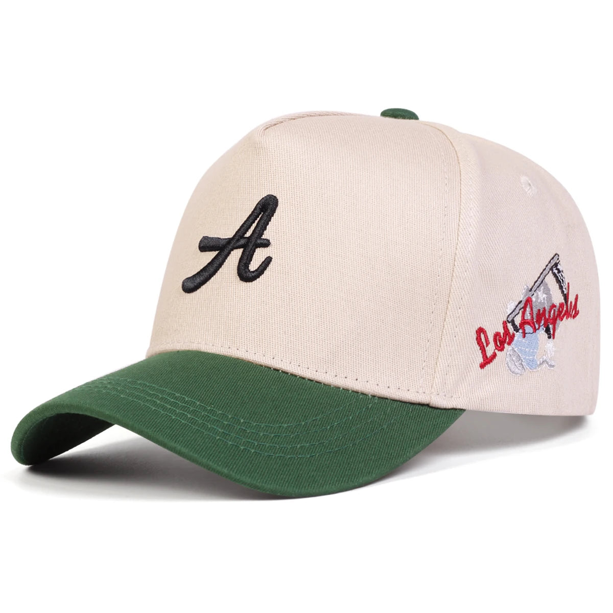 Unisex-Baseballmützen mit „A“-Buchstaben-Seitenaufdruck und Los-Angeles-Stickerei – für Frühling und Herbst, Outdoor, verstellbar, Freizeitmützen, Sonnenschutzmützen, Sportmützen