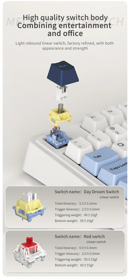AJAZZ AK980 Wired Mechanical Keyboard Hot Swap Gasket RGB Low Noise Ergonomics Office Gaming Keyboard Customized PC Accessories