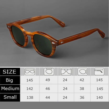Polarized Sunglasses Men Women Johnny Depp Lemtosh Style Sun Glasses Retro Round Acetate Frame UV400 Lens Oculos