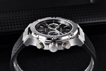 Montres à quartz pour hommes PAGANI DESIGN– Chronographe sportif de luxe, étanche, doté d'aiguilles luminescentes et d'un verre saphir avec traitement antireflet