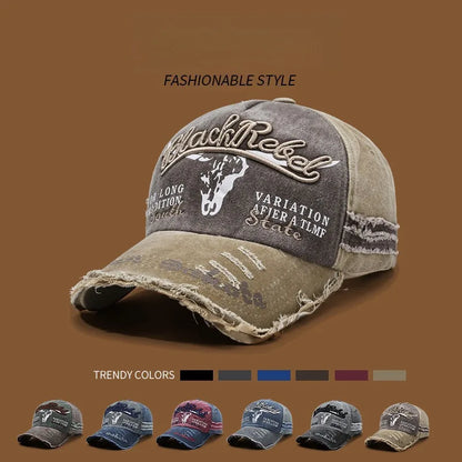 Nuovo cappellino da baseball da uomo in cotone lavato, stile retrò, per tutte le stagioni, cappello sportivo da outdoor da uomo, accessorio maschile