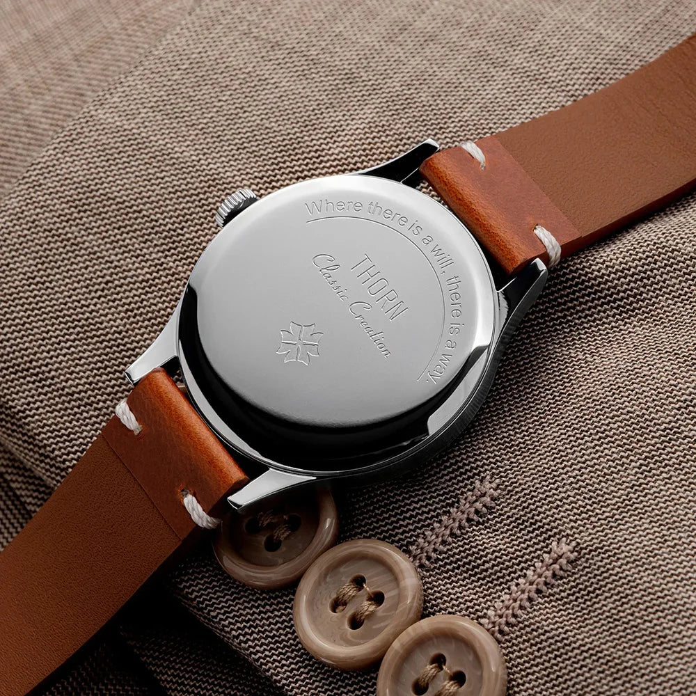 Thorn T001 Quartz Watch Fashion Sapphire Waterproof Grilled Men Watch VD78 Movement 316L Stainless Steel Business Luxurys Watch