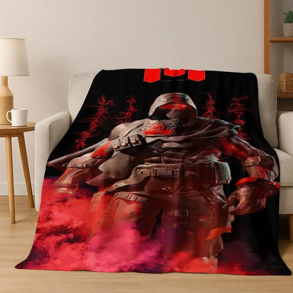 Classic Game Call of Duty Ghost Simon Cartoon Art Flannel Blanket,Cozy Soft Throw Blanket for Home Bedroom Bed Sofa Cover Kid