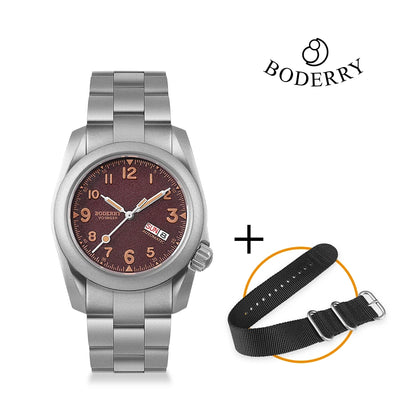 Boderry Field Watches Bronze Case Automatic Mechanical VOYAGER Watch Men's 100M Waterproof Clock Military Top Brand Wristwatch