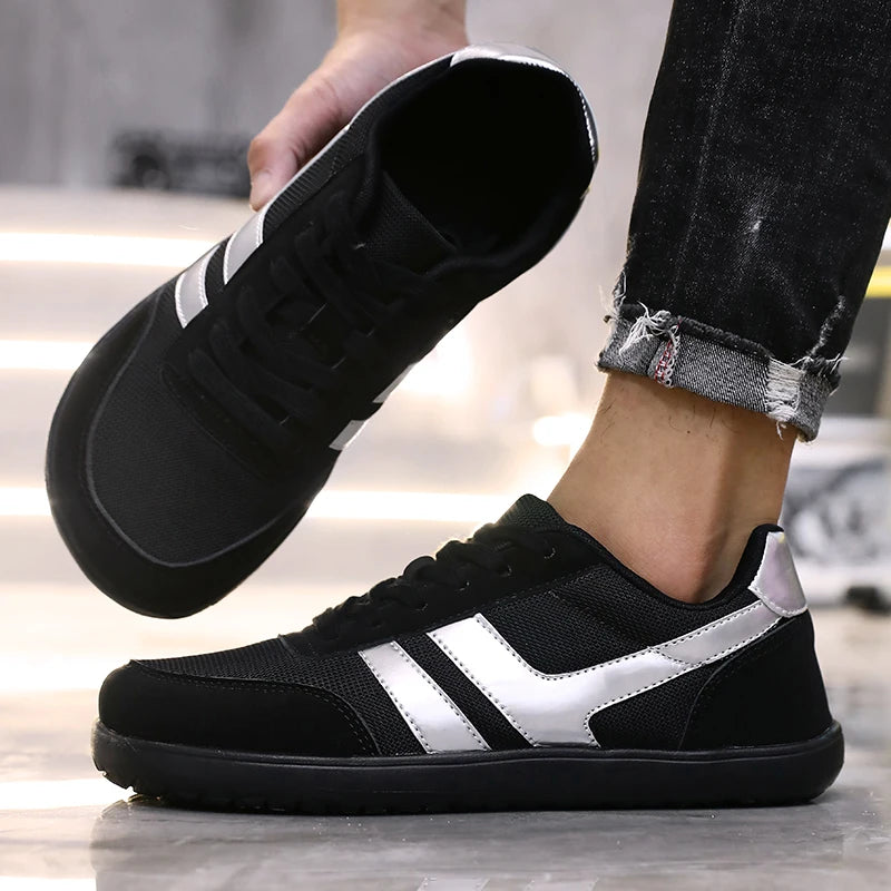 Pánské tenisky s širokou špičkou Barefoot Shoes, minimalistické, prodyšné a pohodlné boty na venkovní chůzi, sportovní ležérní modré boty 2025