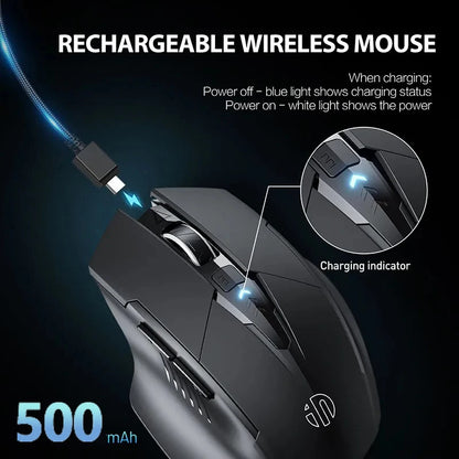 INPHIC F1 2.4G Wireless Mouse 500mAh Ergonomic Rechargeable Power Display Office Home Silent Laptop Desktop Computer Universal