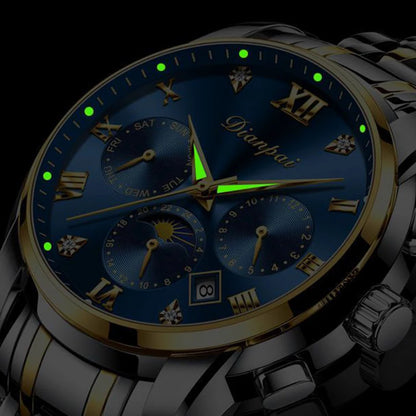 Montre mécanique automatique pour homme Dianpai – Modèle de luxe, étanche, multifonction, doté d'un affichage luminescent, au design tendance.