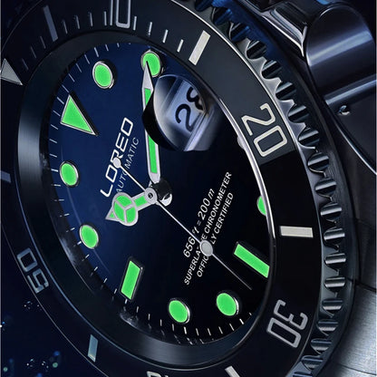 LOREO Original Men Business Watch 20ATM Waterproof Wristwatch Top Brand Casual Sport Seagull Automatic Mechanical Watch Men