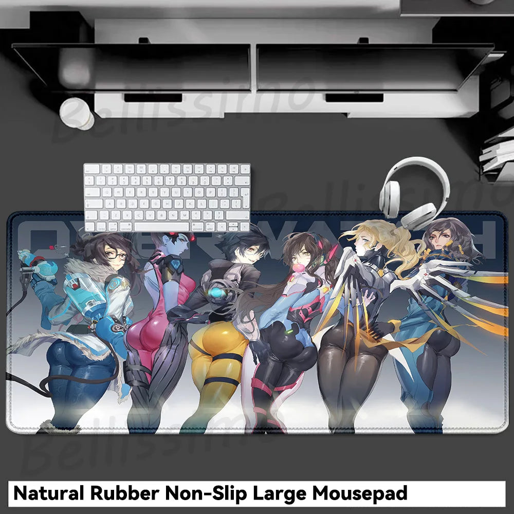 Gaming Accessories O-Overwatch D-D.va Mouse Pad Large Keyboard Mousepad Pc Cabinet Deskmat Xxl Extended Mats Gamer Mausepad