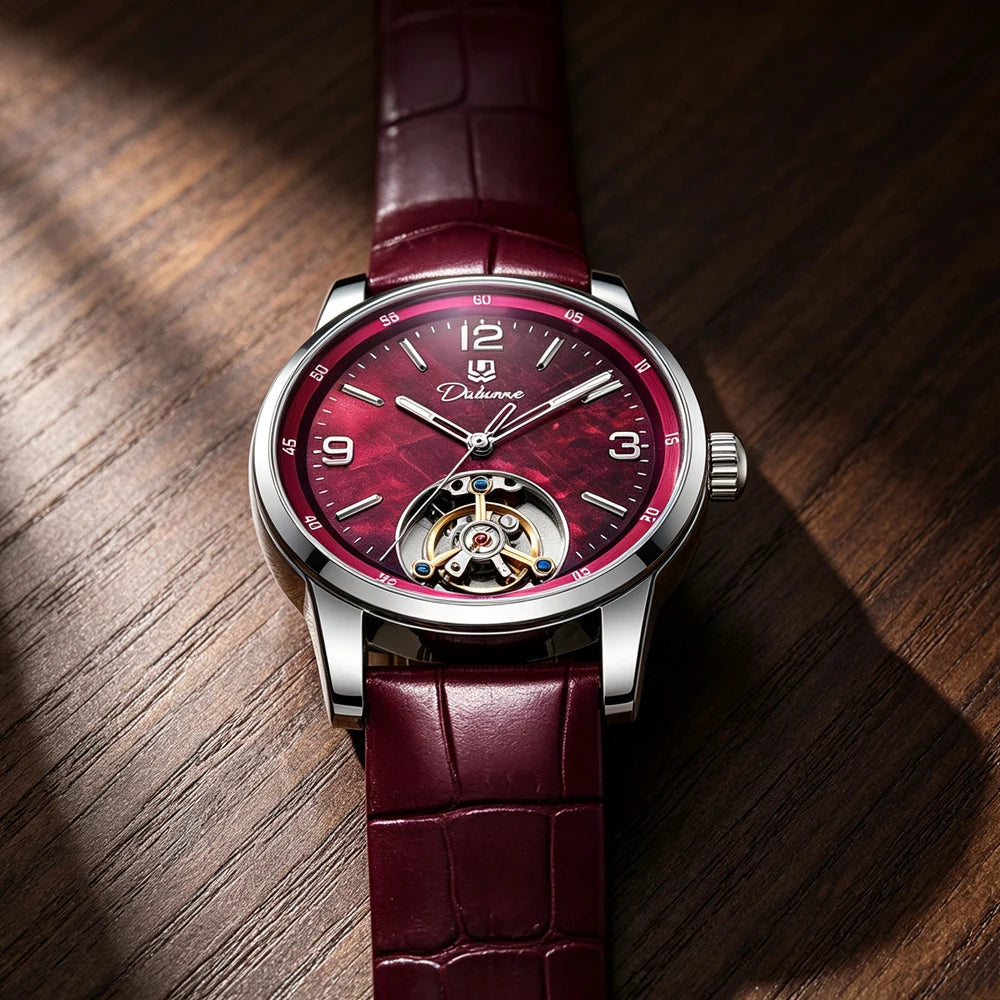 Montre Tourbillon Homme Mode Sport Automatique Mécanique Étanche Montre-bracelet de luxe de marque haut de gamme