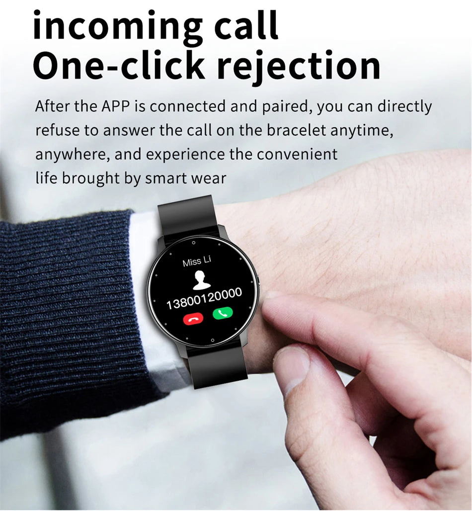 LIGE Smart Watch Men Women Full Touch Screen Sport Fitness Watch Man IP67 Waterproof Bluetooth For Android IOS Smartwatch Men